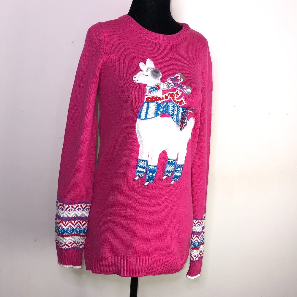 Maggie & Zoe Pink Llama Sweater ~Large US 14 - Picture 16 of 16